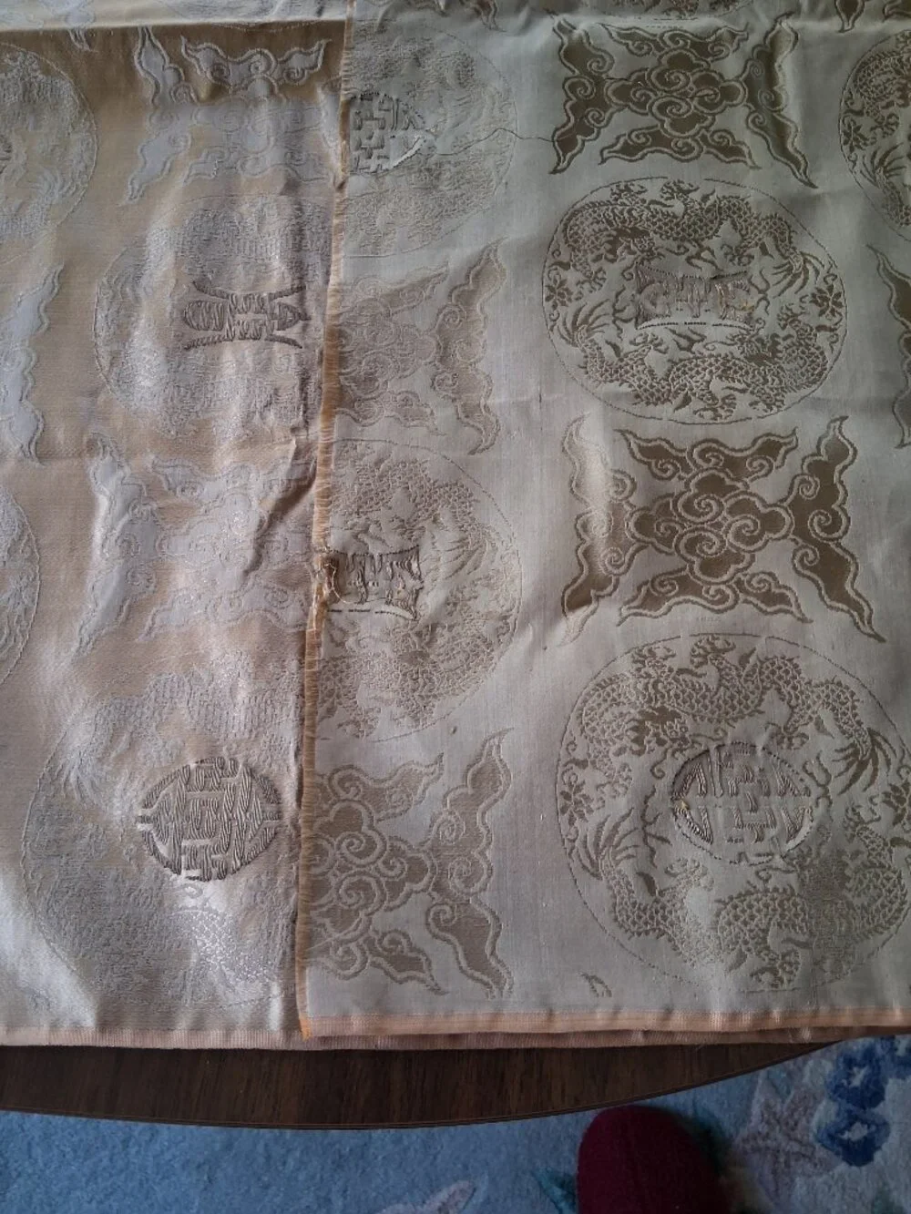 Vintage Chinese Silk Brocade Panel • 2.5 Yards x 30”